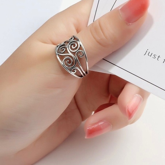 Jewelry - Boutique 925 Sterling Silver Filigree Fern Ring